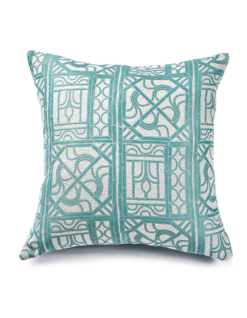 Bamboo Lattice Aqua/Cream Pillow