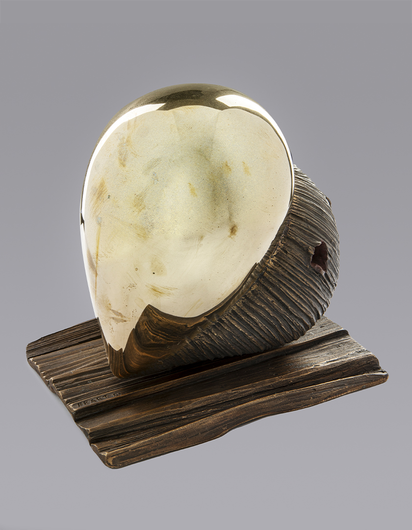 New-York-Design-Center-WNWN-Cosulich-Interior-&-Antiques-“Heart”-Contemporary-Italian-Gold-&-Textured-Bronze-Modernist-Sculpture